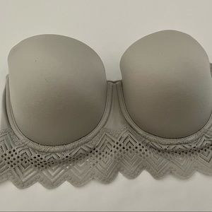 Aerie Gray Strapless Bra 32DD